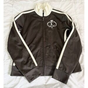 Juicy Couture Women's XS Track  Jacket, Full Zip, Brown Stripe,‎ Logo